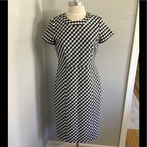 Classic Black and White Checkered Dress